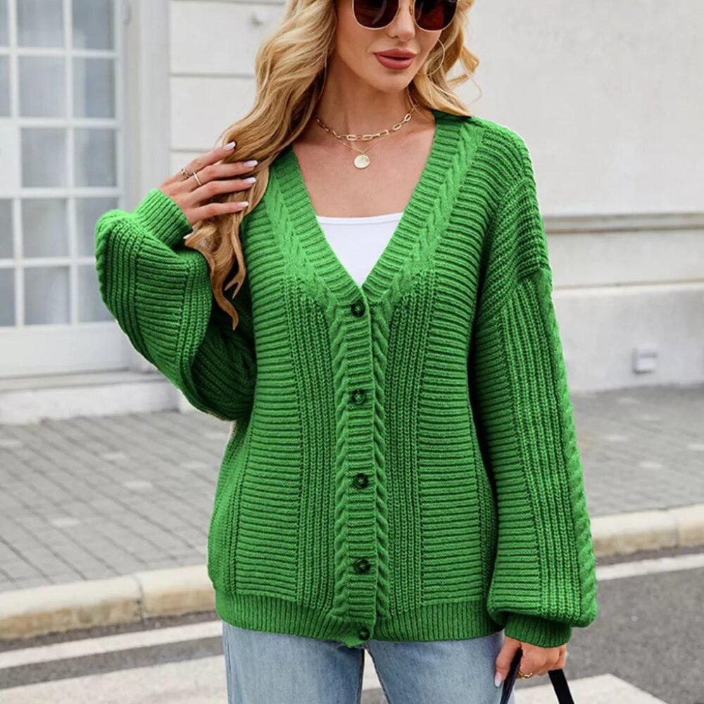 Button Up Long Sleeve Cardigan